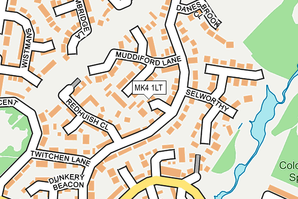 MK4 1LT map - OS OpenMap – Local (Ordnance Survey)