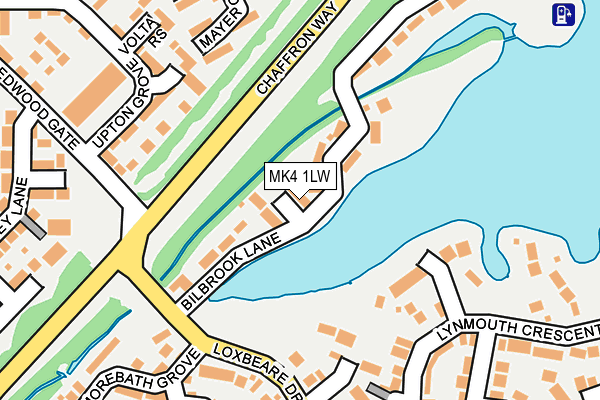 MK4 1LW map - OS OpenMap – Local (Ordnance Survey)