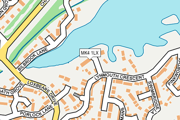 MK4 1LX map - OS OpenMap – Local (Ordnance Survey)