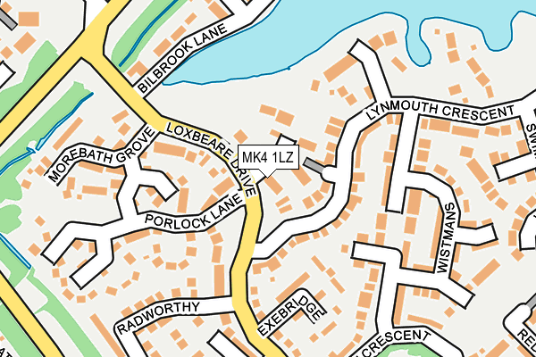 MK4 1LZ map - OS OpenMap – Local (Ordnance Survey)
