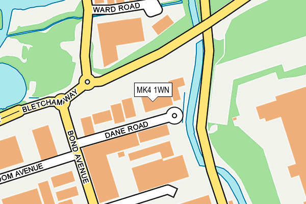 MK4 1WN map - OS OpenMap – Local (Ordnance Survey)