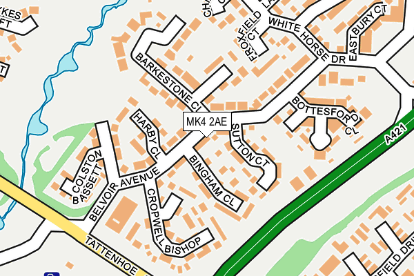 MK4 2AE map - OS OpenMap – Local (Ordnance Survey)