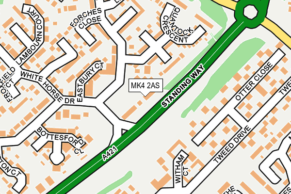 MK4 2AS map - OS OpenMap – Local (Ordnance Survey)