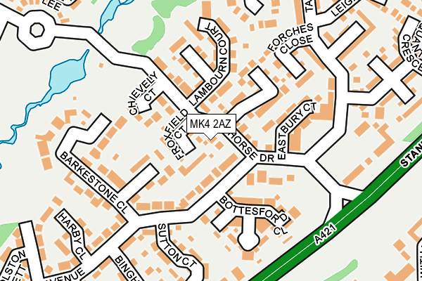 MK4 2AZ map - OS OpenMap – Local (Ordnance Survey)