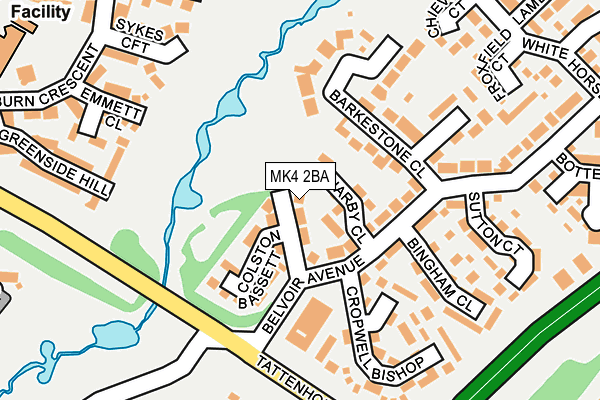 MK4 2BA map - OS OpenMap – Local (Ordnance Survey)