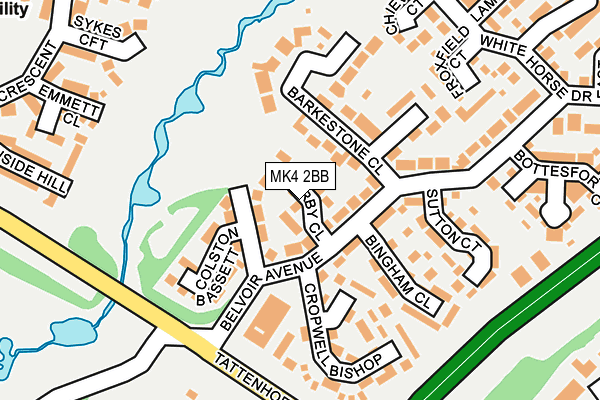 MK4 2BB map - OS OpenMap – Local (Ordnance Survey)