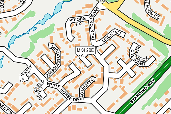MK4 2BE map - OS OpenMap – Local (Ordnance Survey)