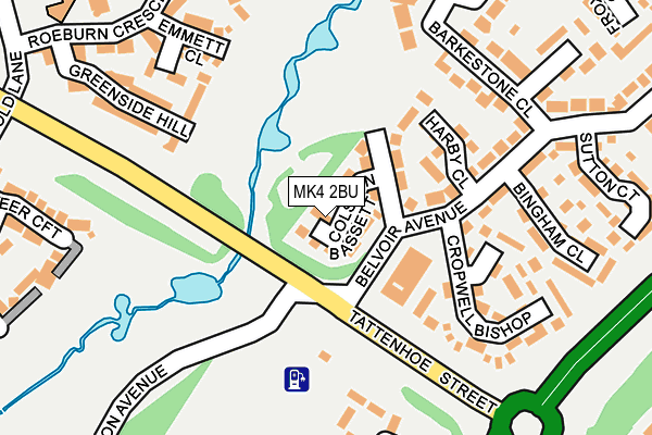 MK4 2BU map - OS OpenMap – Local (Ordnance Survey)