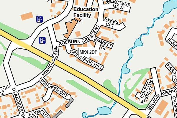 MK4 2DF map - OS OpenMap – Local (Ordnance Survey)