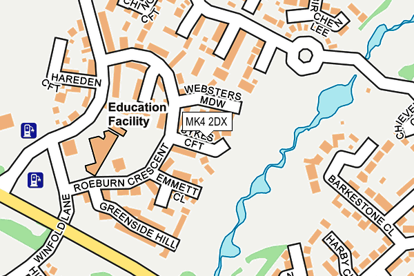 MK4 2DX map - OS OpenMap – Local (Ordnance Survey)