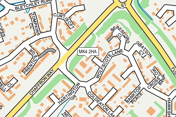 MK4 2HA map - OS OpenMap – Local (Ordnance Survey)