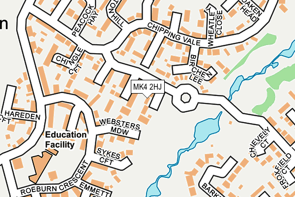 MK4 2HJ map - OS OpenMap – Local (Ordnance Survey)