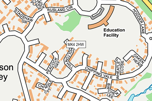 MK4 2HW map - OS OpenMap – Local (Ordnance Survey)