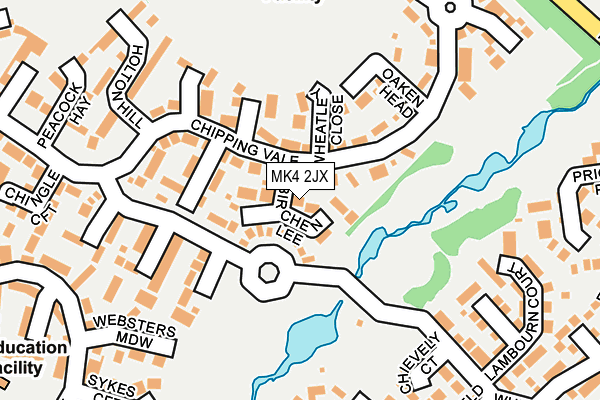 MK4 2JX map - OS OpenMap – Local (Ordnance Survey)