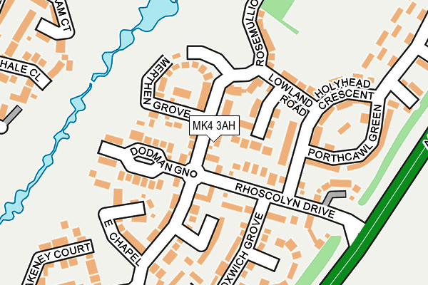 MK4 3AH map - OS OpenMap – Local (Ordnance Survey)