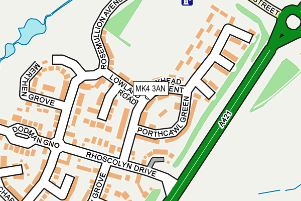 MK4 3AN map - OS OpenMap – Local (Ordnance Survey)