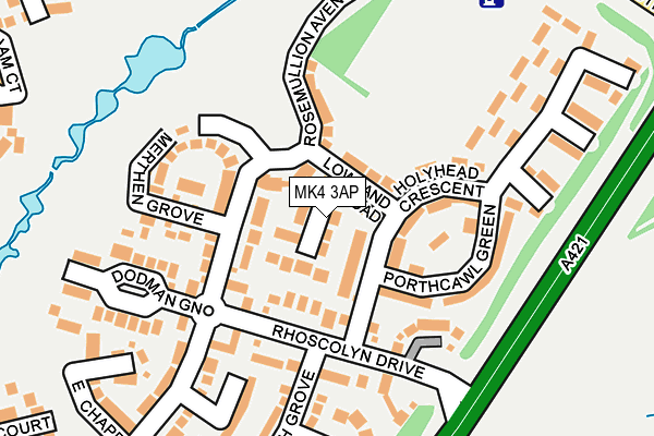MK4 3AP map - OS OpenMap – Local (Ordnance Survey)
