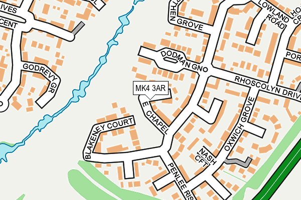 MK4 3AR map - OS OpenMap – Local (Ordnance Survey)