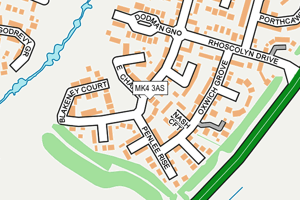 MK4 3AS map - OS OpenMap – Local (Ordnance Survey)