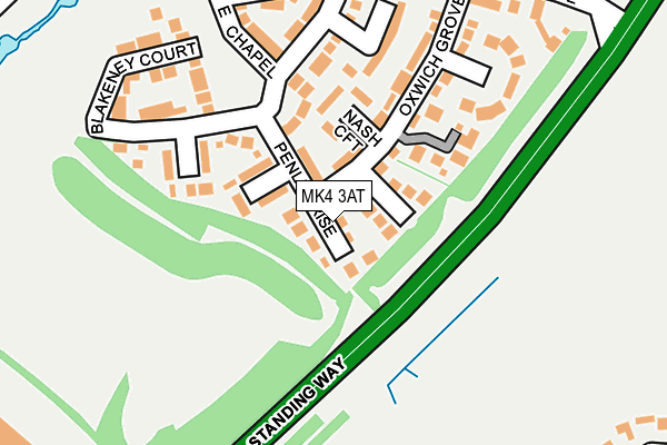 MK4 3AT map - OS OpenMap – Local (Ordnance Survey)