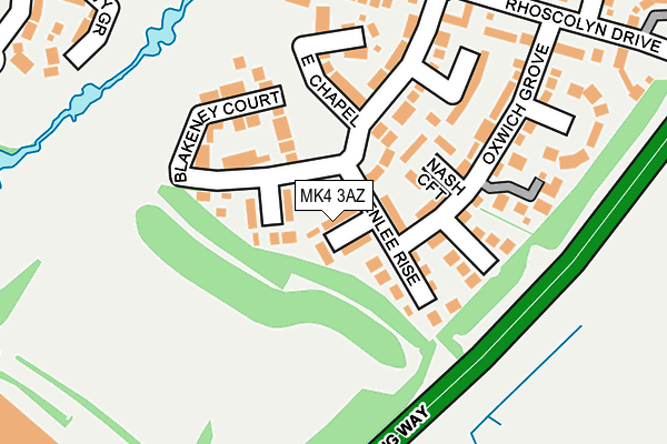 MK4 3AZ map - OS OpenMap – Local (Ordnance Survey)