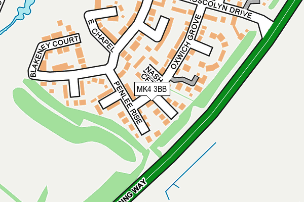 MK4 3BB map - OS OpenMap – Local (Ordnance Survey)