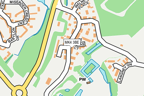 MK4 3BE map - OS OpenMap – Local (Ordnance Survey)