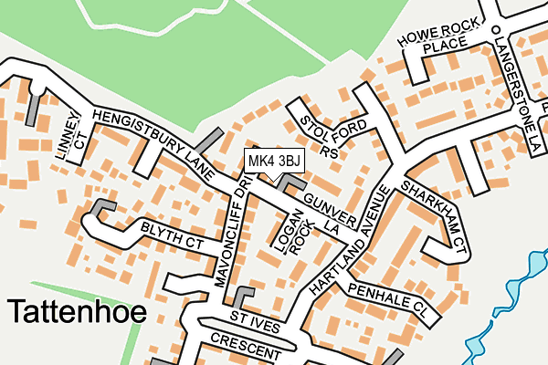 MK4 3BJ map - OS OpenMap – Local (Ordnance Survey)