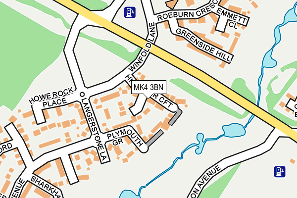 MK4 3BN map - OS OpenMap – Local (Ordnance Survey)