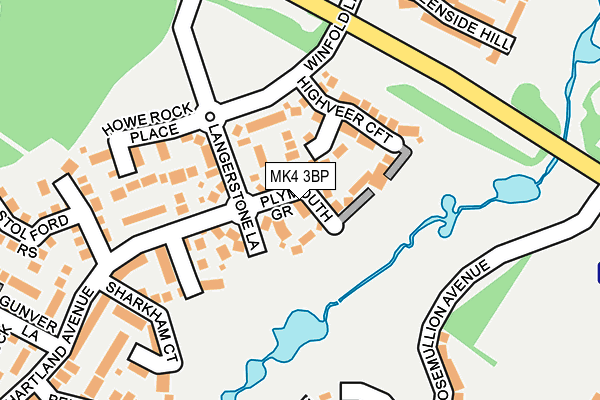 MK4 3BP map - OS OpenMap – Local (Ordnance Survey)