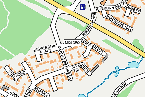MK4 3BQ map - OS OpenMap – Local (Ordnance Survey)