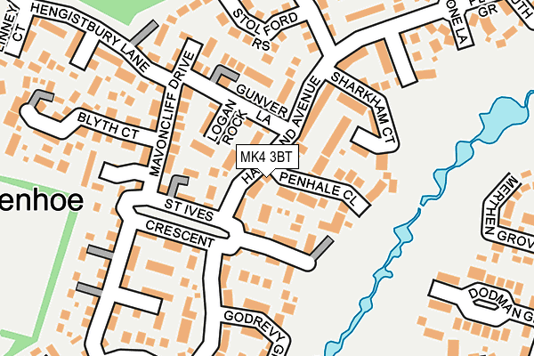 MK4 3BT map - OS OpenMap – Local (Ordnance Survey)
