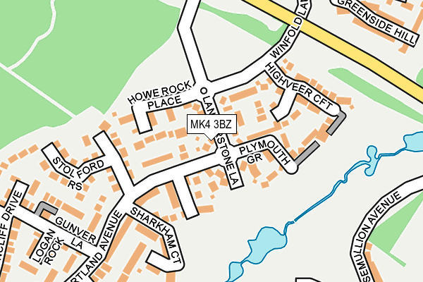 MK4 3BZ map - OS OpenMap – Local (Ordnance Survey)