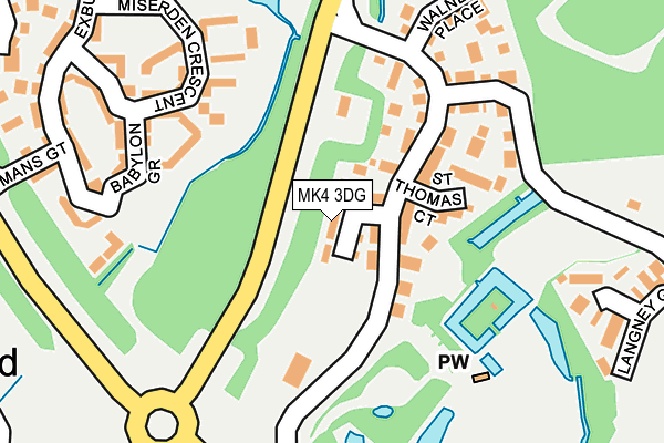 MK4 3DG map - OS OpenMap – Local (Ordnance Survey)