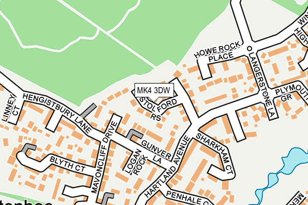 MK4 3DW map - OS OpenMap – Local (Ordnance Survey)