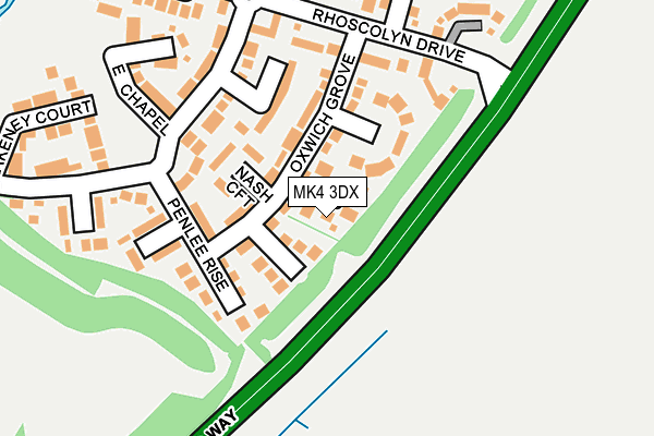 MK4 3DX map - OS OpenMap – Local (Ordnance Survey)