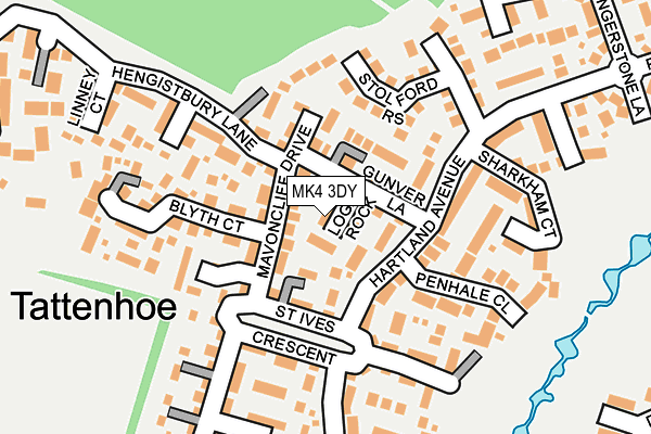 MK4 3DY map - OS OpenMap – Local (Ordnance Survey)