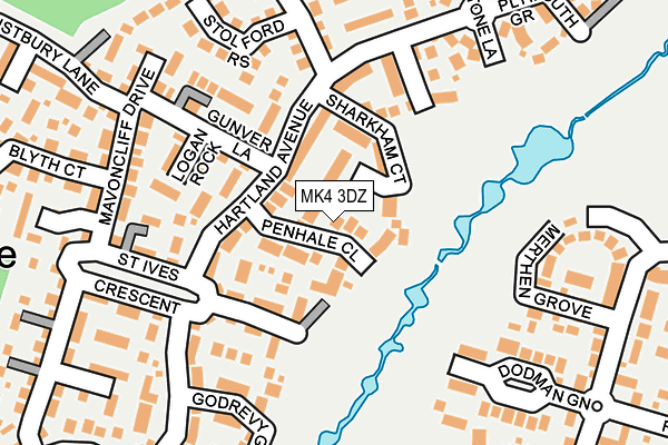 MK4 3DZ map - OS OpenMap – Local (Ordnance Survey)