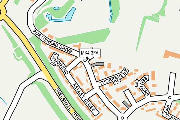 MK4 3FA map - OS OpenMap – Local (Ordnance Survey)