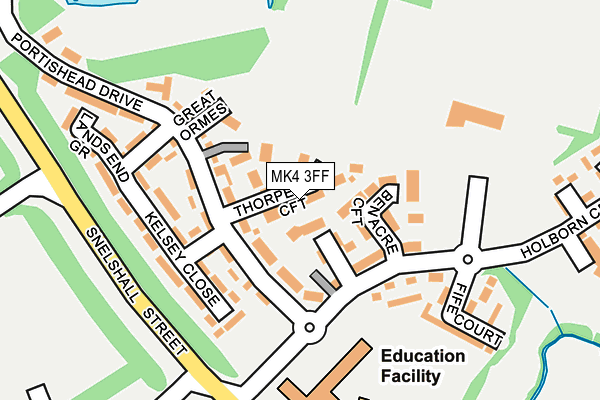 MK4 3FF map - OS OpenMap – Local (Ordnance Survey)