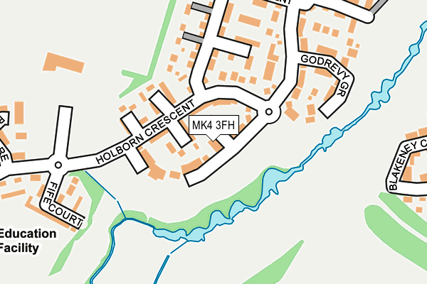 MK4 3FH map - OS OpenMap – Local (Ordnance Survey)