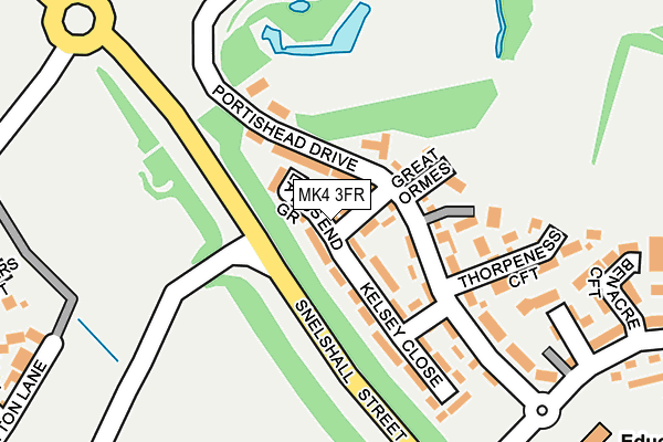 MK4 3FR map - OS OpenMap – Local (Ordnance Survey)