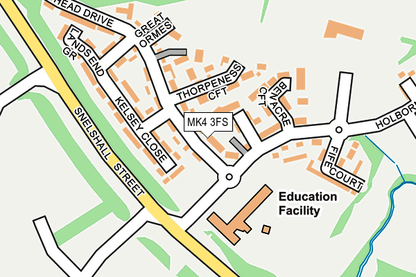 MK4 3FS map - OS OpenMap – Local (Ordnance Survey)