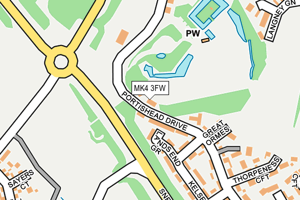 MK4 3FW map - OS OpenMap – Local (Ordnance Survey)