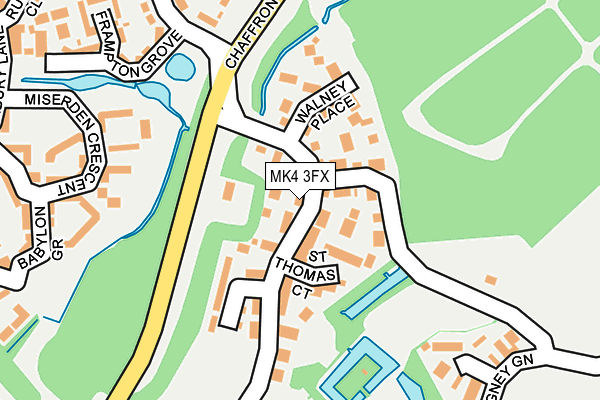 MK4 3FX map - OS OpenMap – Local (Ordnance Survey)