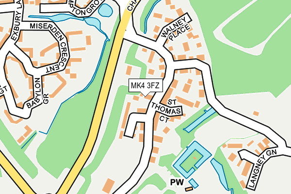 MK4 3FZ map - OS OpenMap – Local (Ordnance Survey)