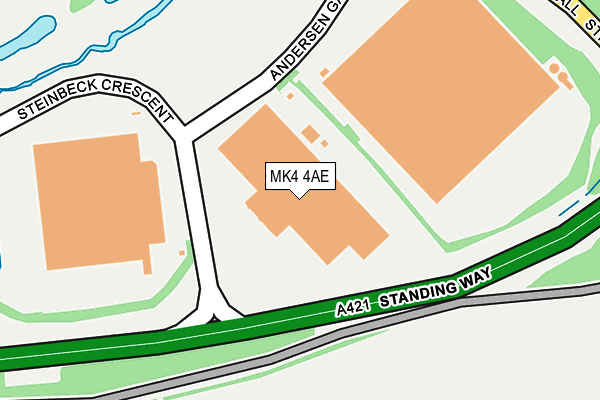 MK4 4AE map - OS OpenMap – Local (Ordnance Survey)