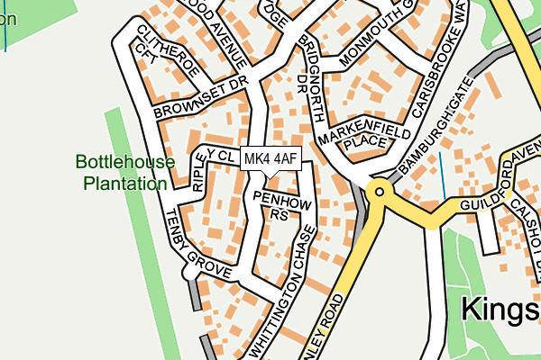 MK4 4AF map - OS OpenMap – Local (Ordnance Survey)