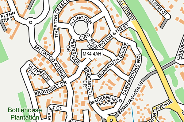 MK4 4AH map - OS OpenMap – Local (Ordnance Survey)