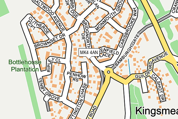 MK4 4AN map - OS OpenMap – Local (Ordnance Survey)